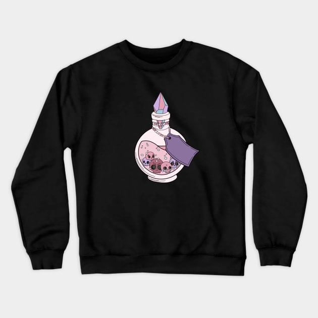 Cute Chibi Skulls in a purple poison bottle Crewneck Sweatshirt by ISFdraw